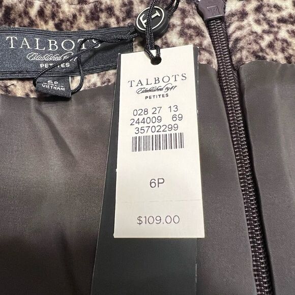 Talbots Pencil Skirt Velvet Cheetah Leopard Brown and Tan Size 6 Petite New - Picture 11 of 14